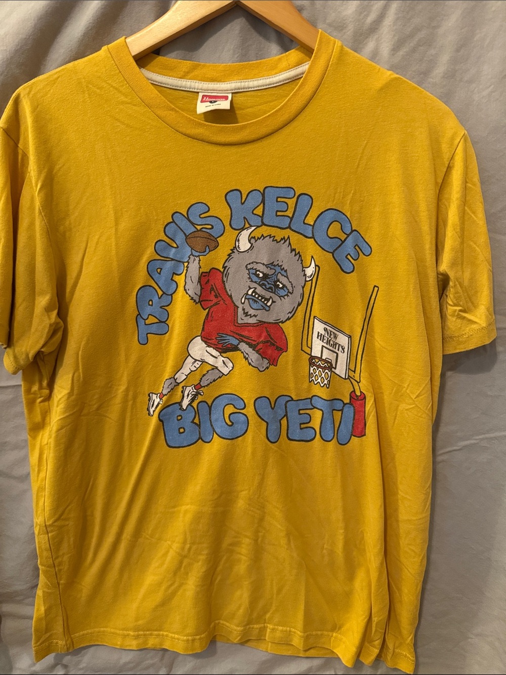 HOMAGE Yellow Big Yeti-Travis Kelce Graphic Short Sleeve Tee